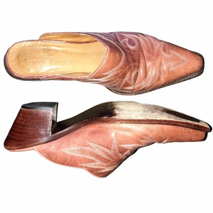 Angel Ranch Leather Cowgirl Slides 7.5B‎ EUC